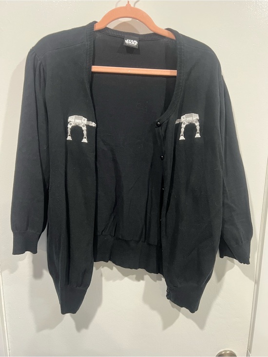 Her Universe Tops - Her Universe Black Cardigan with AT-AT Embroidery